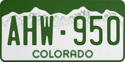 CO license plate AHW950