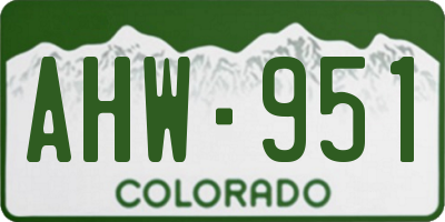 CO license plate AHW951