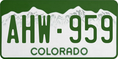 CO license plate AHW959
