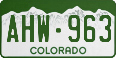CO license plate AHW963
