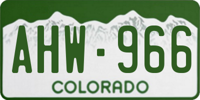 CO license plate AHW966