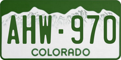 CO license plate AHW970