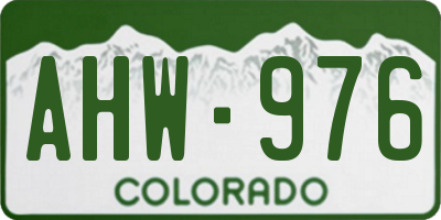 CO license plate AHW976