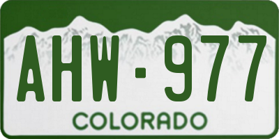CO license plate AHW977