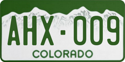 CO license plate AHX009