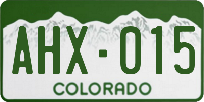CO license plate AHX015