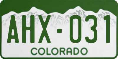 CO license plate AHX031