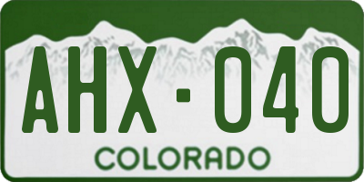 CO license plate AHX040