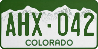CO license plate AHX042