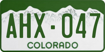CO license plate AHX047