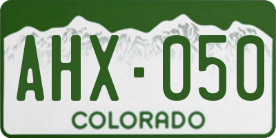 CO license plate AHX050