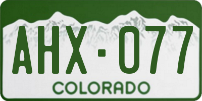 CO license plate AHX077