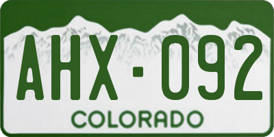 CO license plate AHX092