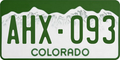 CO license plate AHX093