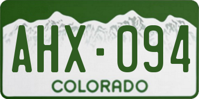 CO license plate AHX094