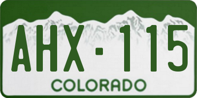 CO license plate AHX115