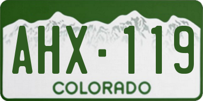 CO license plate AHX119