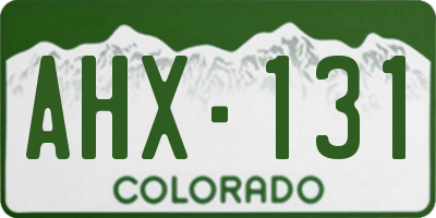 CO license plate AHX131
