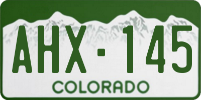 CO license plate AHX145