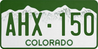CO license plate AHX150