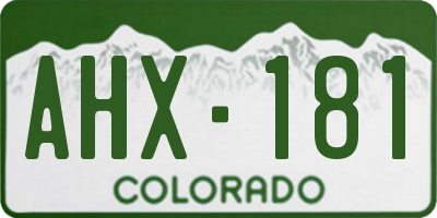 CO license plate AHX181