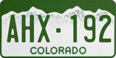 CO license plate AHX192