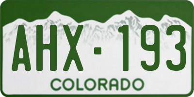 CO license plate AHX193