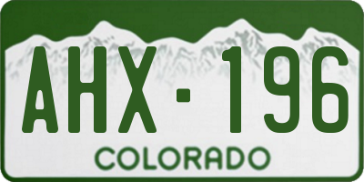 CO license plate AHX196