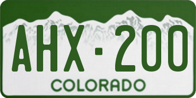 CO license plate AHX200