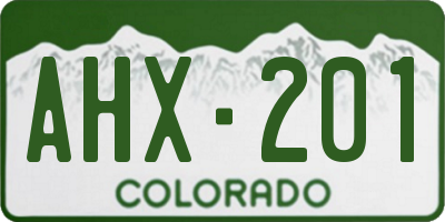 CO license plate AHX201