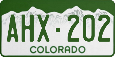 CO license plate AHX202