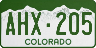 CO license plate AHX205