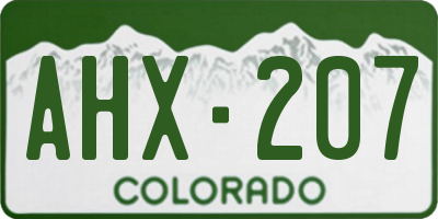 CO license plate AHX207