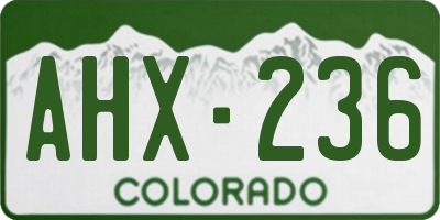 CO license plate AHX236