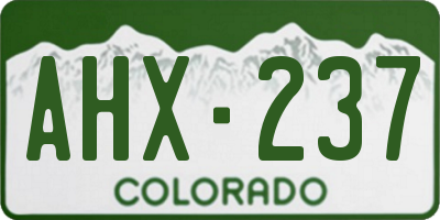 CO license plate AHX237