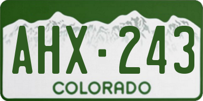 CO license plate AHX243