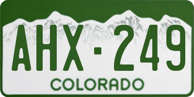 CO license plate AHX249