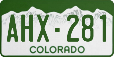 CO license plate AHX281