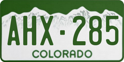 CO license plate AHX285