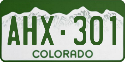 CO license plate AHX301