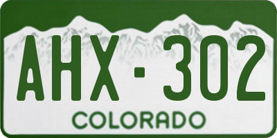 CO license plate AHX302