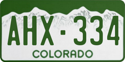 CO license plate AHX334