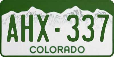 CO license plate AHX337