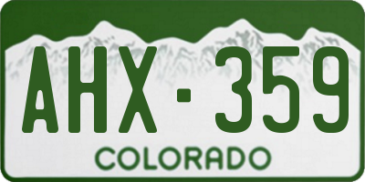 CO license plate AHX359