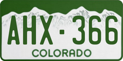 CO license plate AHX366