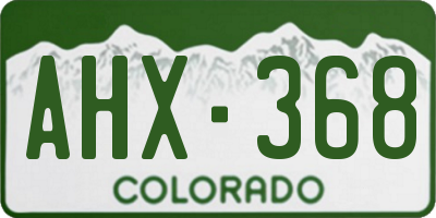 CO license plate AHX368