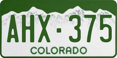 CO license plate AHX375
