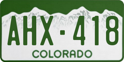 CO license plate AHX418