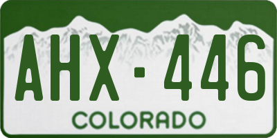 CO license plate AHX446