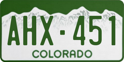 CO license plate AHX451